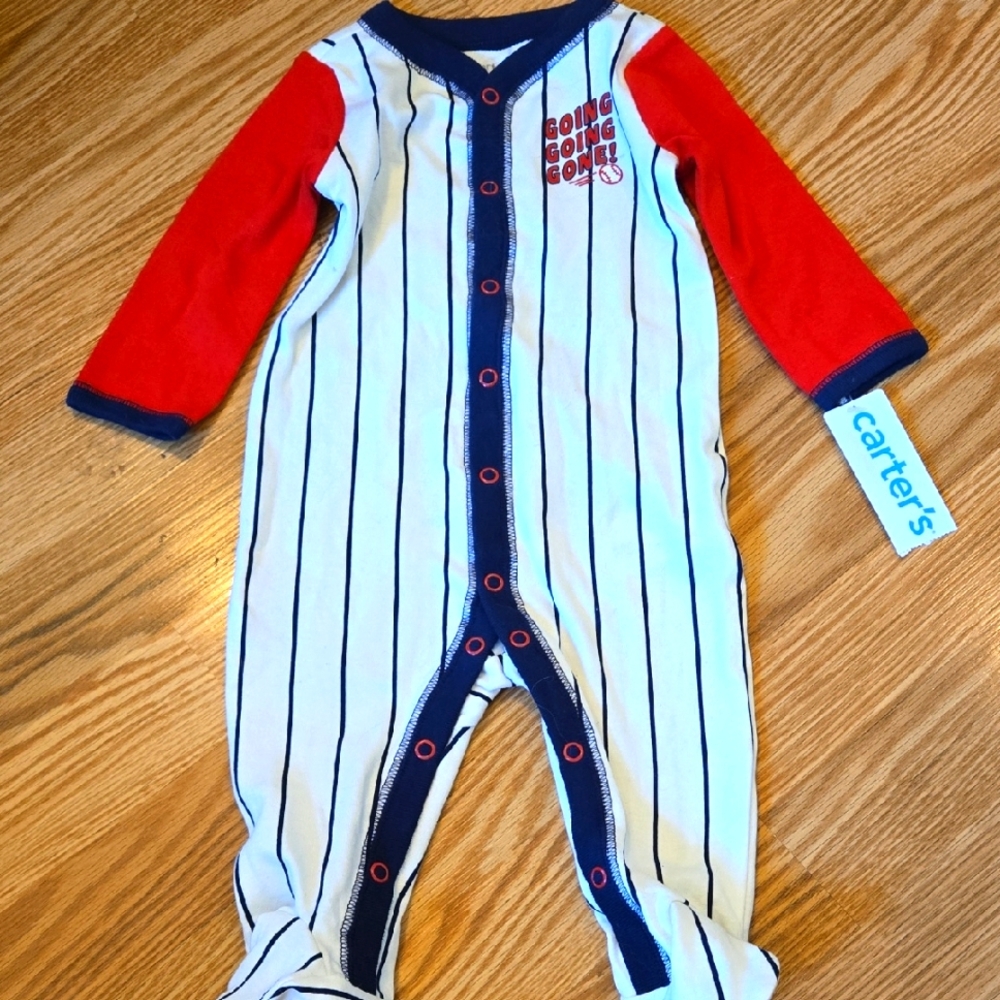 Baseball Uniform Footed Sleeper